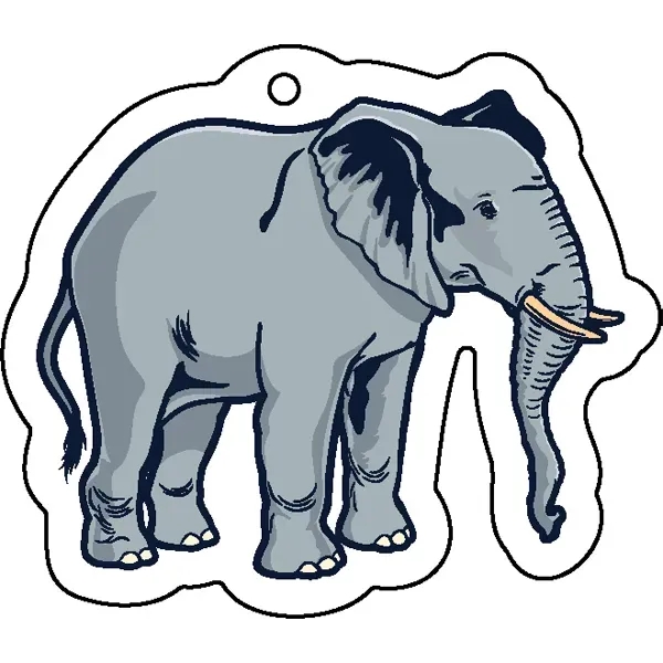 Elephant shaped acrylic keychain with 1" split ring and customization.... from ASI 72521 Morris Magnets / Laser Cuts