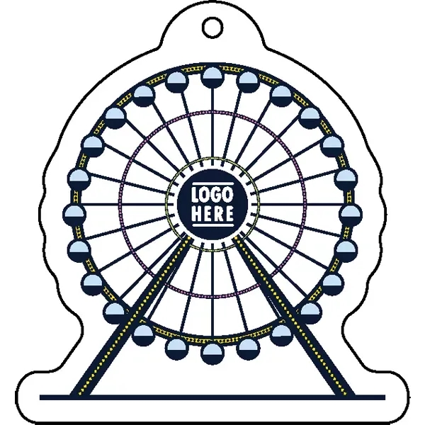 Ferris wheel shaped acrylic keychain with 1" split ring and customization.... from ASI 72521 Morris Magnets / Laser Cuts