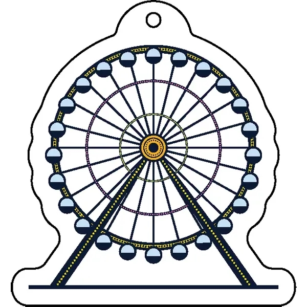Ferris wheel shaped acrylic keychain with 1" split ring and customization.... from ASI 72521 Morris Magnets / Laser Cuts