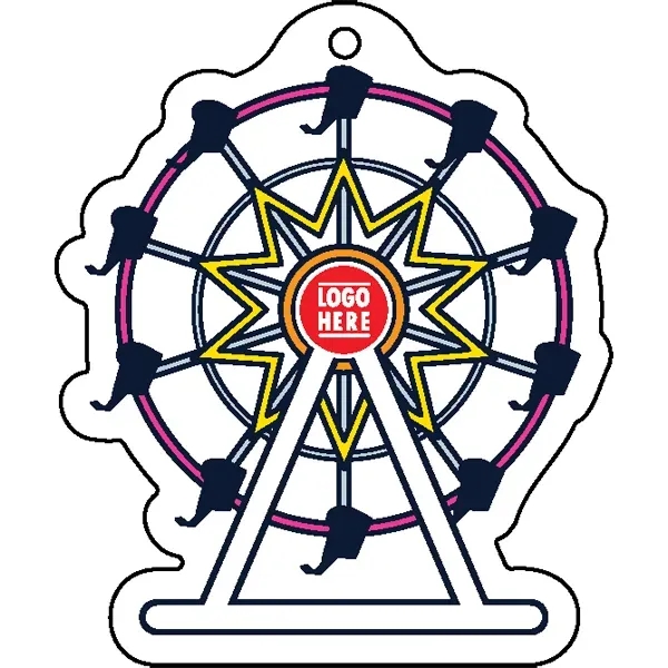 Ferris wheel shaped acrylic keychain with 1" split ring and customization.... from ASI 72521 Morris Magnets / Laser Cuts