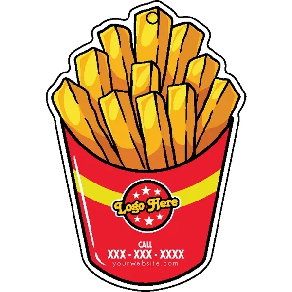 French fries shaped acrylic keychain with 1" split ring and customization.... from ASI 72521 Morris Magnets / Laser Cuts