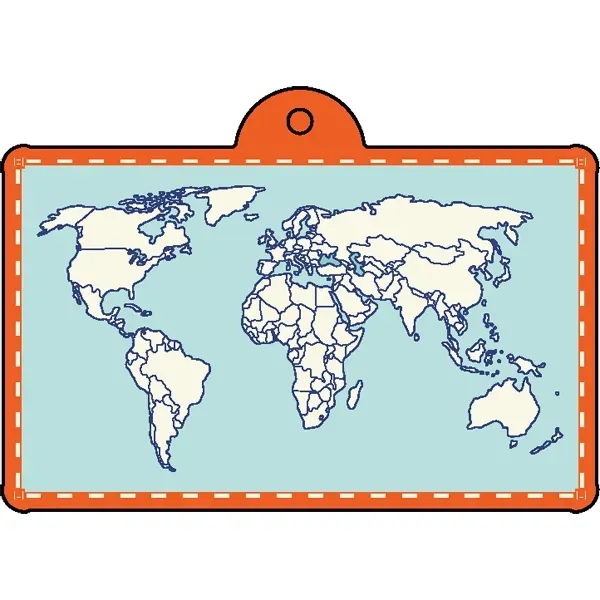 World map shaped acrylic keychain with 1" split ring and customization.... from ASI 72521 Morris Magnets / Laser Cuts