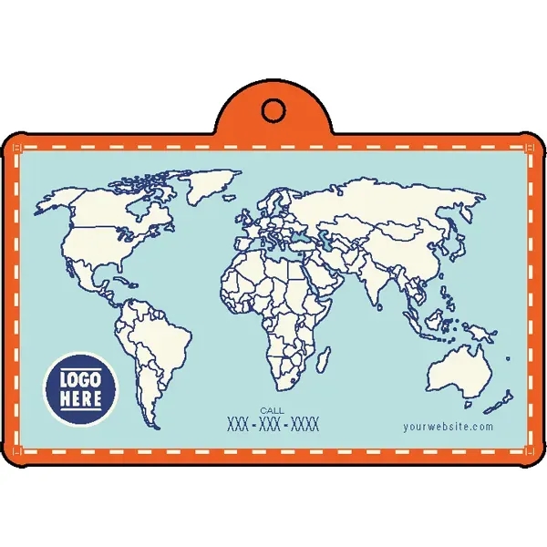 World map shaped acrylic keychain with 1" split ring and customization.... from ASI 72521 Morris Magnets / Laser Cuts