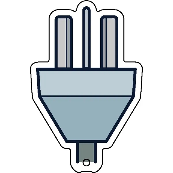 Electrical plug shaped acrylic keychain with 1" split ring and customization.... from ASI 72521 Morris Magnets / Laser Cuts