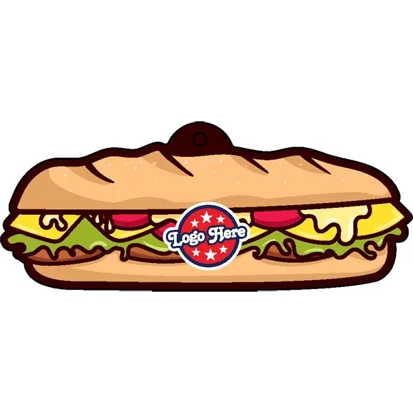 Sandwich shaped acrylic keychain with 1" split ring and customization.... from ASI 72521 Morris Magnets / Laser Cuts