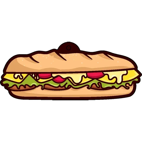 Sandwich shaped acrylic keychain with 1" split ring and customization.... from ASI 72521 Morris Magnets / Laser Cuts