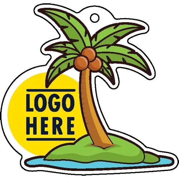 Palm tree shaped acrylic keychain with 1" split ring and customization.... from ASI 72521 Morris Magnets / Laser Cuts