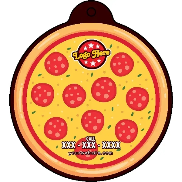 Pizza shaped acrylic keychain with 1" split ring and customization.... from ASI 72521 Morris Magnets / Laser Cuts