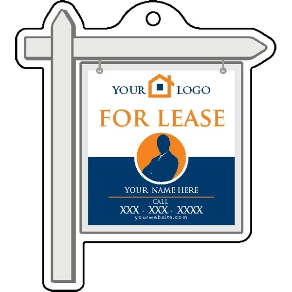Real estate sign shaped acrylic keychain with 1" split ring and... from ASI 72521 Morris Magnets / Laser Cuts