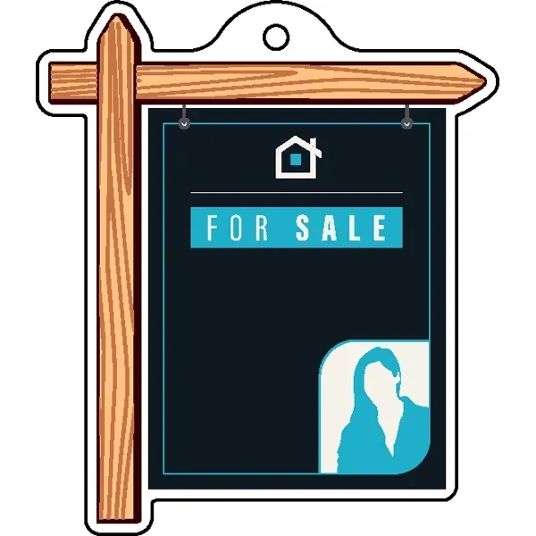 Real estate sign shaped acrylic keychain with 1" split ring and... from ASI 72521 Morris Magnets / Laser Cuts