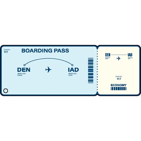 Airline ticket shaped acrylic keychain with 1" split ring and customization.... from ASI 72521 Morris Magnets / Laser Cuts