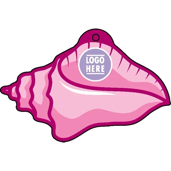 Seashell shaped acrylic keychain with 1" split ring and customization.... from ASI 72521 Morris Magnets / Laser Cuts