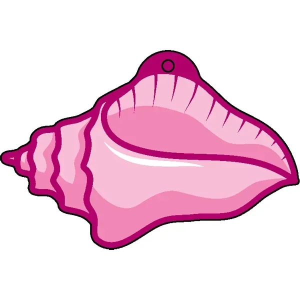 Seashell shaped acrylic keychain with 1" split ring and customization.... from ASI 72521 Morris Magnets / Laser Cuts