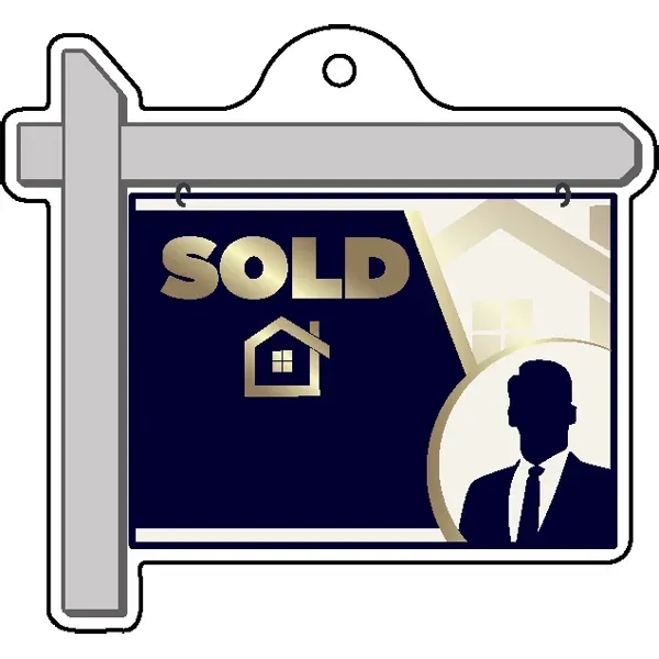Real estate sign shaped acrylic keychain with 1" split ring and... from ASI 72521 Morris Magnets / Laser Cuts