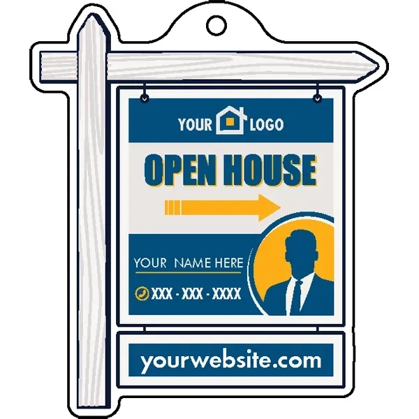 Real estate sign shaped acrylic keychain with 1" split ring and... from ASI 72521 Morris Magnets / Laser Cuts
