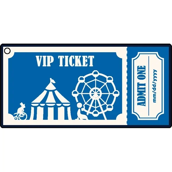 Ticket shaped acrylic keychain with 1" split ring and customization.... from ASI 72521 Morris Magnets / Laser Cuts