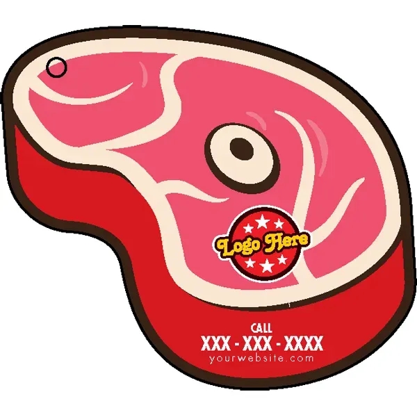 Steak shaped acrylic keychain with 1" split ring and customization.... from ASI 72521 Morris Magnets / Laser Cuts