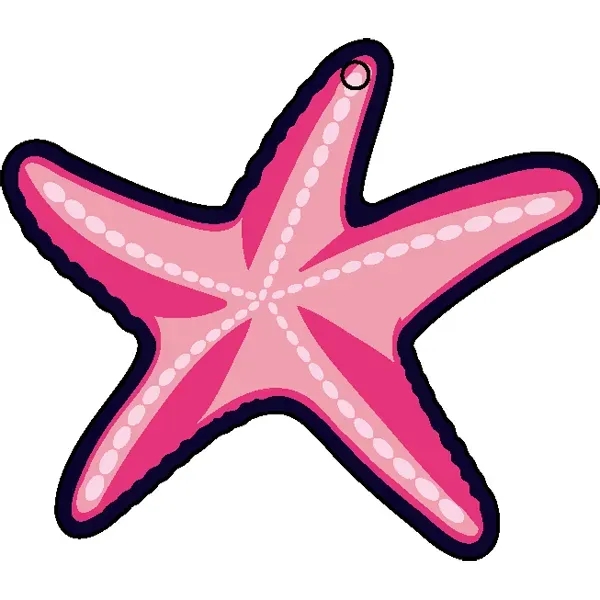 Starfish shaped acrylic keychain with 1" split ring and customization.... from ASI 72521 Morris Magnets / Laser Cuts