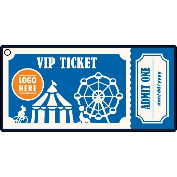 Ticket shaped acrylic keychain with 1" split ring and customization.... from ASI 72521 Morris Magnets / Laser Cuts