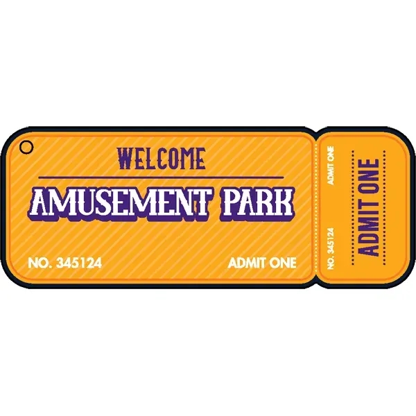 Ticket shaped acrylic keychain with 1" split ring and customization.... from ASI 72521 Morris Magnets / Laser Cuts