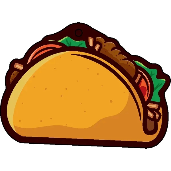 Taco shaped acrylic keychain with 1" split ring and customization.... from ASI 72521 Morris Magnets / Laser Cuts