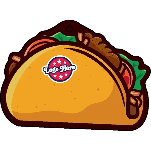 Taco shaped acrylic keychain with 1" split ring and customization.... from ASI 72521 Morris Magnets / Laser Cuts