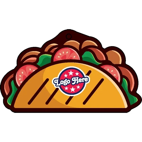 Taco shaped acrylic keychain with 1" split ring and customization.... from ASI 72521 Morris Magnets / Laser Cuts