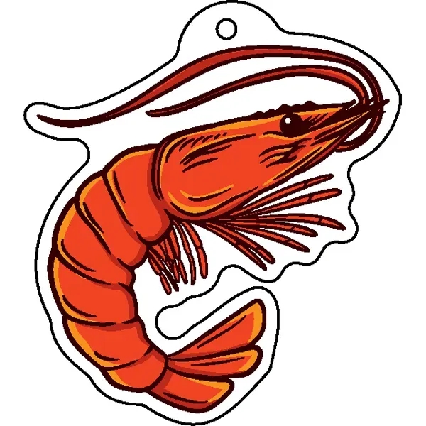 Shrimp shaped acrylic keychain with 1" split ring and customization.... from ASI 72521 Morris Magnets / Laser Cuts