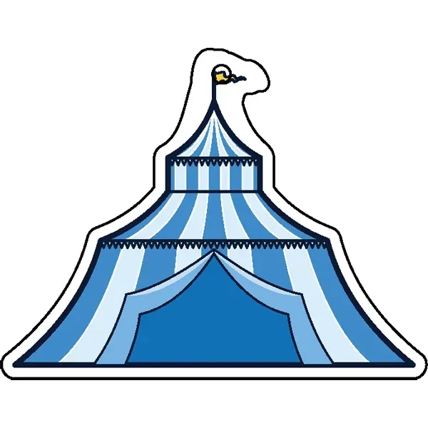 Circus tent shaped acrylic keychain with 1" split ring and customization.... from ASI 72521 Morris Magnets / Laser Cuts