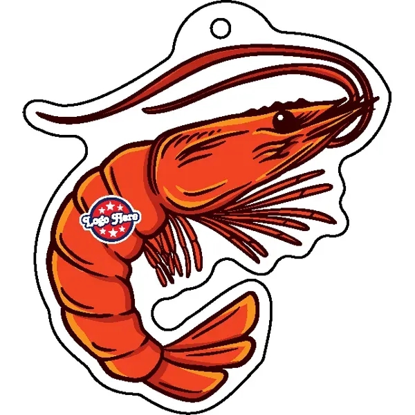 Shrimp shaped acrylic keychain with 1" split ring and customization.... from ASI 72521 Morris Magnets / Laser Cuts