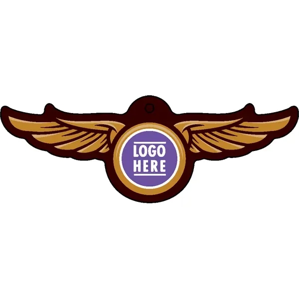 Flying wings shaped acrylic keychain with 1" split ring and customization.... from ASI 72521 Morris Magnets / Laser Cuts