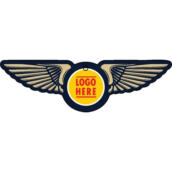 Flying wings shaped acrylic keychain with 1" split ring and customization.... from ASI 72521 Morris Magnets / Laser Cuts