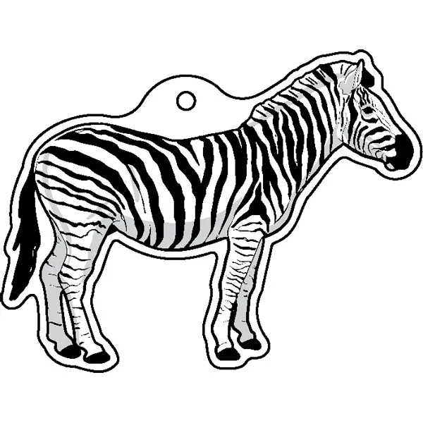 Zebra shaped acrylic keychain with 1" split ring and customization.... from ASI 72521 Morris Magnets / Laser Cuts