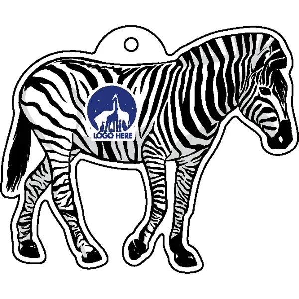 Zebra shaped acrylic keychain with 1" split ring and customization.... from ASI 72521 Morris Magnets / Laser Cuts