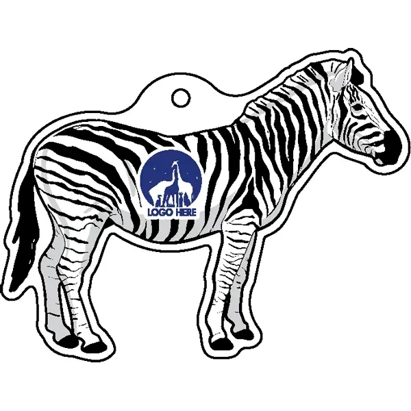 Zebra shaped acrylic keychain with 1" split ring and customization.... from ASI 72521 Morris Magnets / Laser Cuts