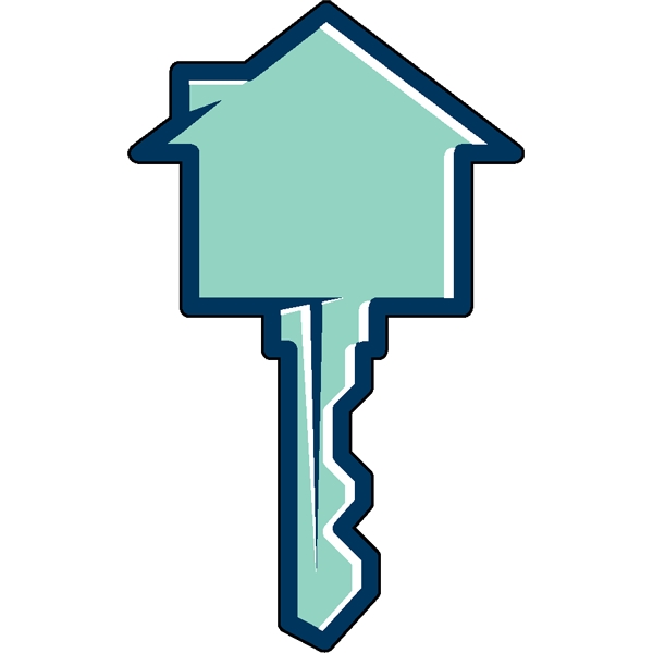 1/4" thick acrylic magnet with key shape.... from ASI 72521 Morris Magnets / Laser Cuts