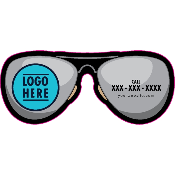 1/4" thick acrylic magnets with eyeglass/sunglasses stock shape and full color... from ASI 72521 Morris Magnets / Laser Cuts