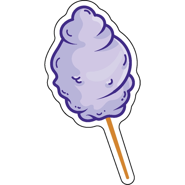 1/4" thick acrylic magnet with cotton candy stock shape and full... from ASI 72521 Morris Magnets / Laser Cuts