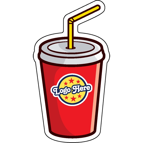 1/4" thick acrylic magnet with cup stock shape and full color... from ASI 72521 Morris Magnets / Laser Cuts