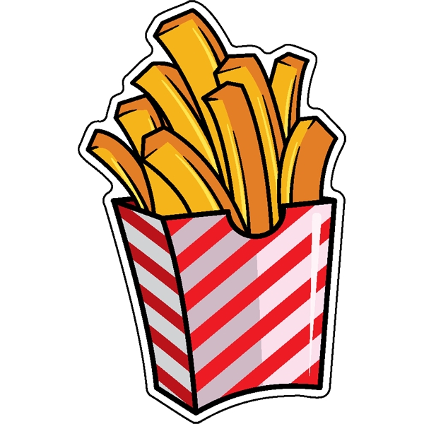 1/4" thick acrylic plastic magnets with fries design and full color... from ASI 72521 Morris Magnets / Laser Cuts