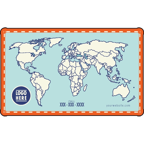 1/4" thick acrylic magnet with world map shape and full color... from ASI 72521 Morris Magnets / Laser Cuts
