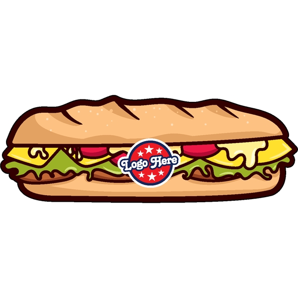 1/4" thick acrylic magnet with sandwich stock shape and full color... from ASI 72521 Morris Magnets / Laser Cuts