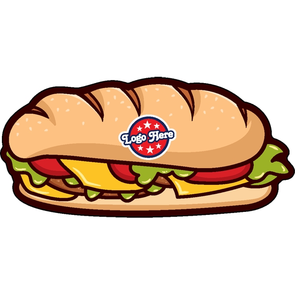 1/4" thick acrylic magnet with sandwich stock shape and full color... from ASI 72521 Morris Magnets / Laser Cuts