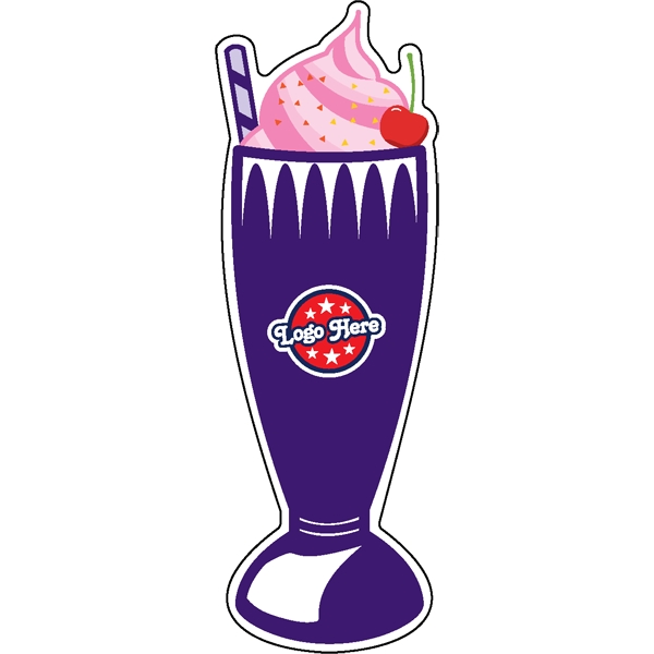 1/4" thick acrylic magnet with milkshake stock shape and full color... from ASI 72521 Morris Magnets / Laser Cuts