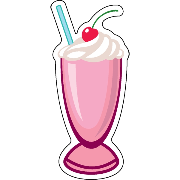 1/4" thick acrylic magnet with milkshake stock shape and full color... from ASI 72521 Morris Magnets / Laser Cuts