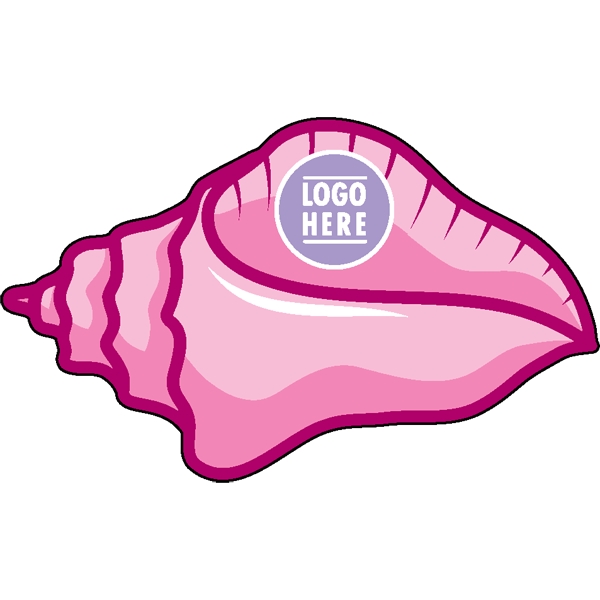 1/4" thick acrylic magnet with seashell stock shape and full color... from ASI 72521 Morris Magnets / Laser Cuts