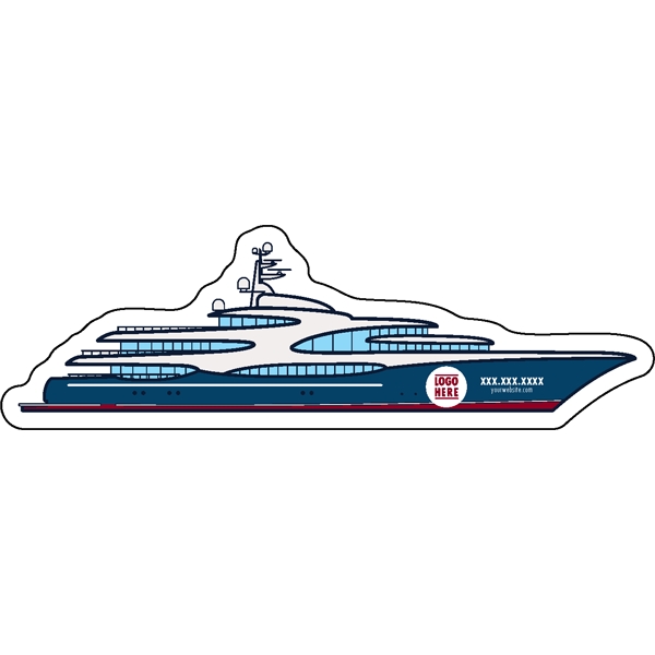 1/4" thick acrylic magnet with cruise ship stock shape and full... from ASI 72521 Morris Magnets / Laser Cuts