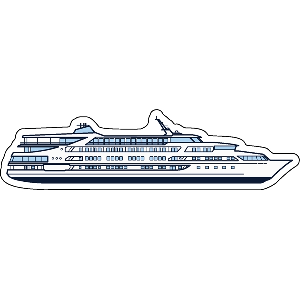 1/4" thick acrylic magnet with cruise ship stock shape and full... from ASI 72521 Morris Magnets / Laser Cuts