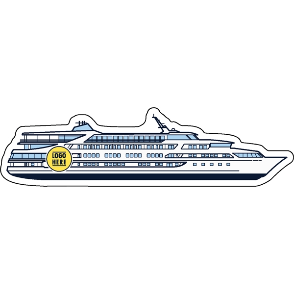 1/4" thick acrylic magnet with cruise ship stock shape and full... from ASI 72521 Morris Magnets / Laser Cuts