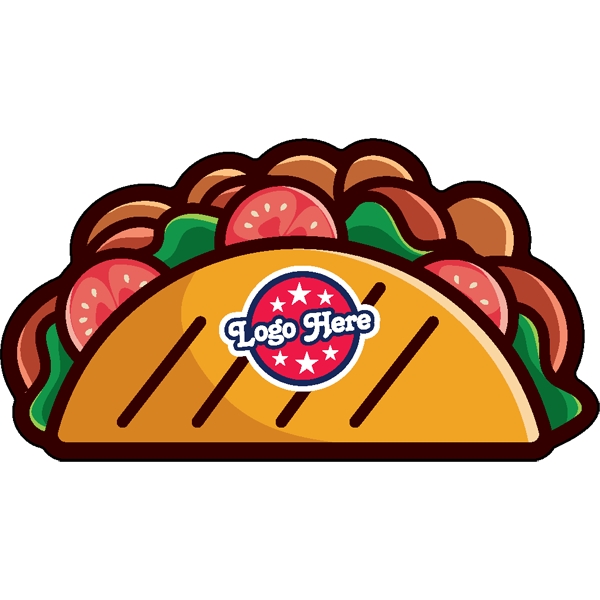 1/4" thick acrylic magnet with taco stock shape and full color... from ASI 72521 Morris Magnets / Laser Cuts